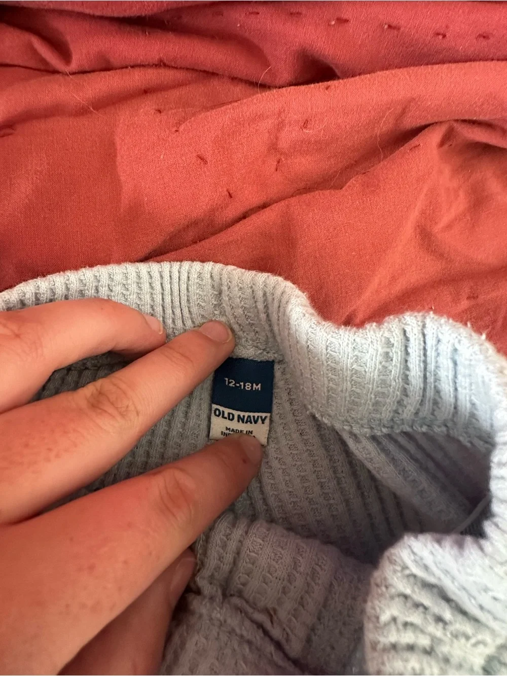Old Navy Light Blue Waffle Knit Matching Bodysuit & Pants Set